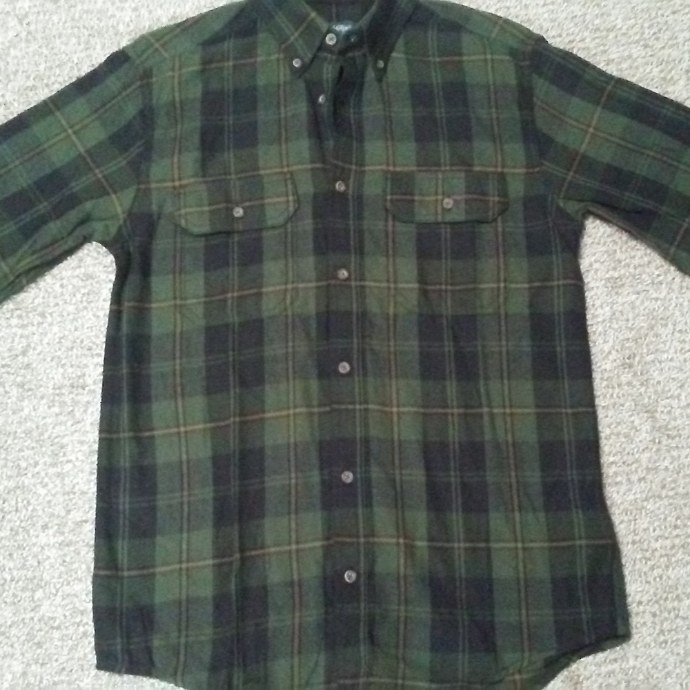 Men's Green and Black Faded Glory Flannel S 34/36